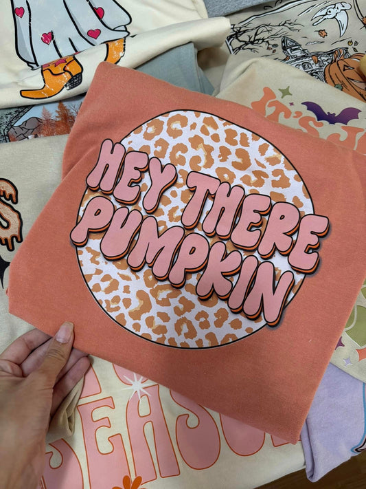 HEY THERE PUMPKIN LEOPARD T-SHIRT